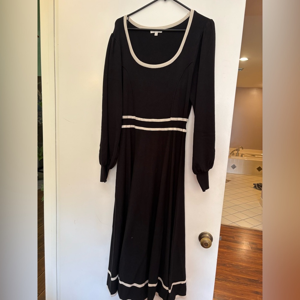 Elegant Black and White Women's Dress